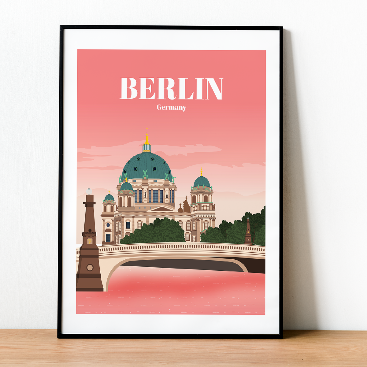 Pink Germany Berlin Cathedral pink city poster– Kawaink