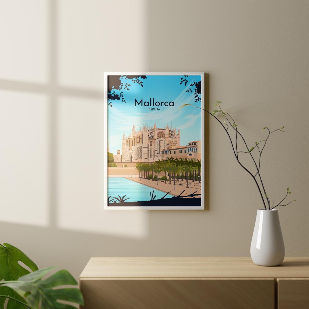 Mallorca, España day city poster– Kawaink